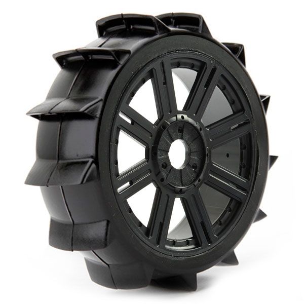 Fastrax 1:8 Paddle Mounted On 8-Spoke Black (Pr) (FAST1025B)