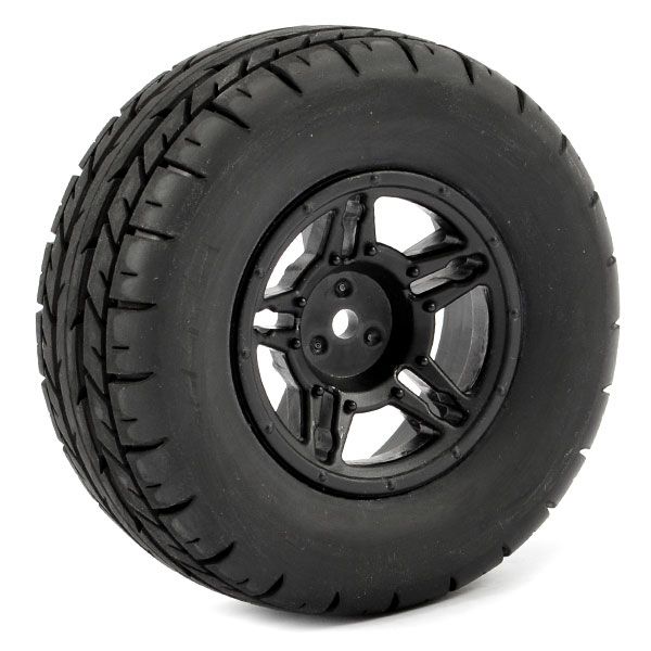 Fastrax 1:10 SC Eagle Mounted 5-Spoke Black (Slash Rr/Blitz) (FAST1101B)