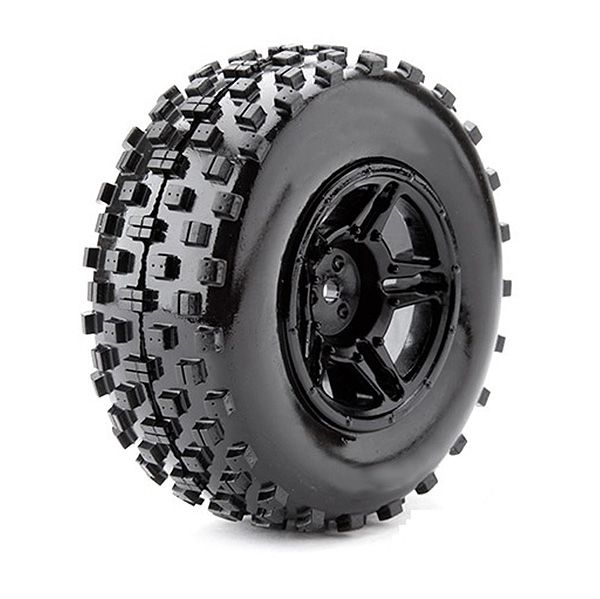 Fastrax 1:10 SC Rock Block Mtd 5-Spoke Black (Slash Fr) (FAST1105B)