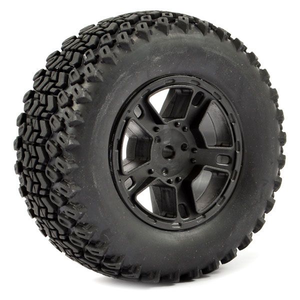 Fastrax 1:10 SC Zigzag Mounted 5-Spoke Black (Slash Rr/Blitz) (FAST1111B)
