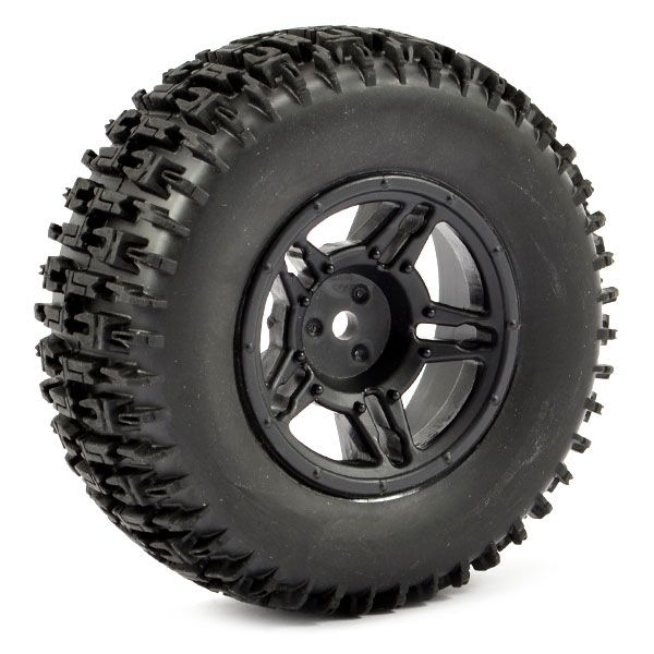 Fastrax 1:10 SC Jigsaw Mounted 5-Spoke Black (Slash Fr) (Pr) (FAST1120B)