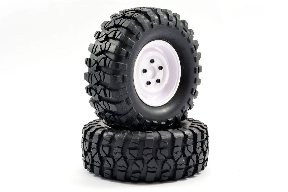 Fastrax 1:10 Crawler Sawblock 1:9 Scale Steel Wheel 108mm White (FAST1266W)