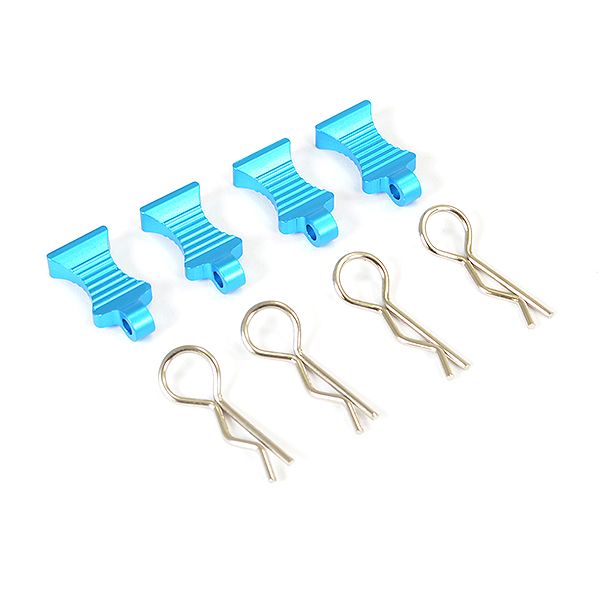 Fastrax Pro Aluminium Easypull Tabs &amp; Bodyclips (4Pc) - Blue (FAST206AB)