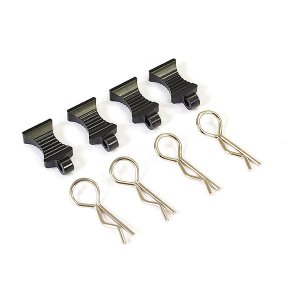 Fastrax Pro Aluminium Easypull Tabs &amp; Bodyclips (4Pc) - Black (FAST206ABK)
