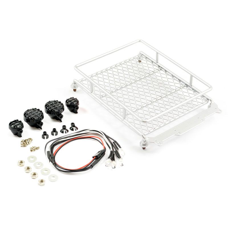 Fastrax Silver Aluminium Luggage Rack W/Led Lamps L130mm X W110mm (FAST2301S)