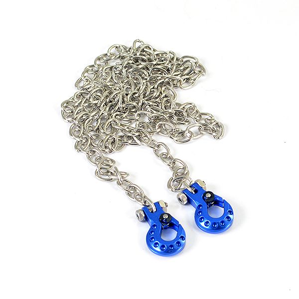 Fastrax Deluxe Aluminium Blue Winch Hooks &amp; Chain Set (FAST2321DB)