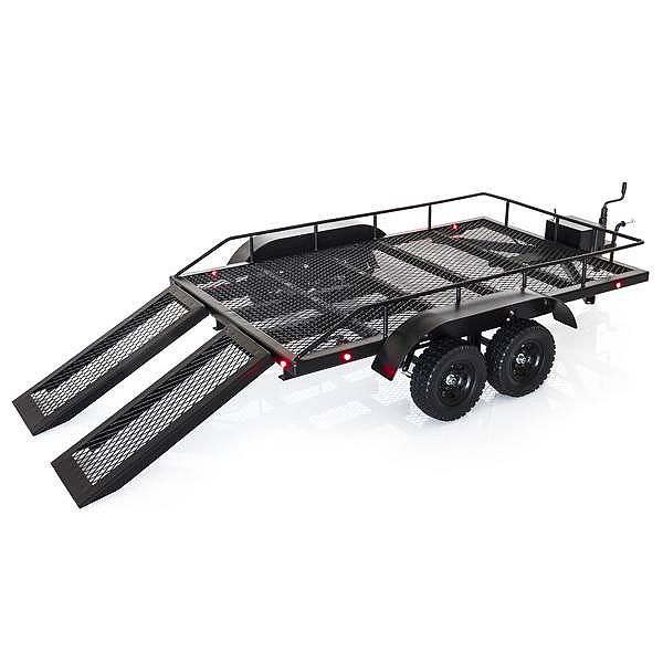Fastrax Scale Dual Axle Truck Car Trailer W/Ramps &amp; Leds (FAST2372L)