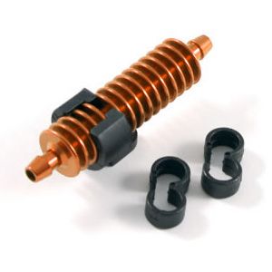 Fastrax 1:8th Exhaust Gas Cooler Burnt Orange W/Mounts (FAST897O)