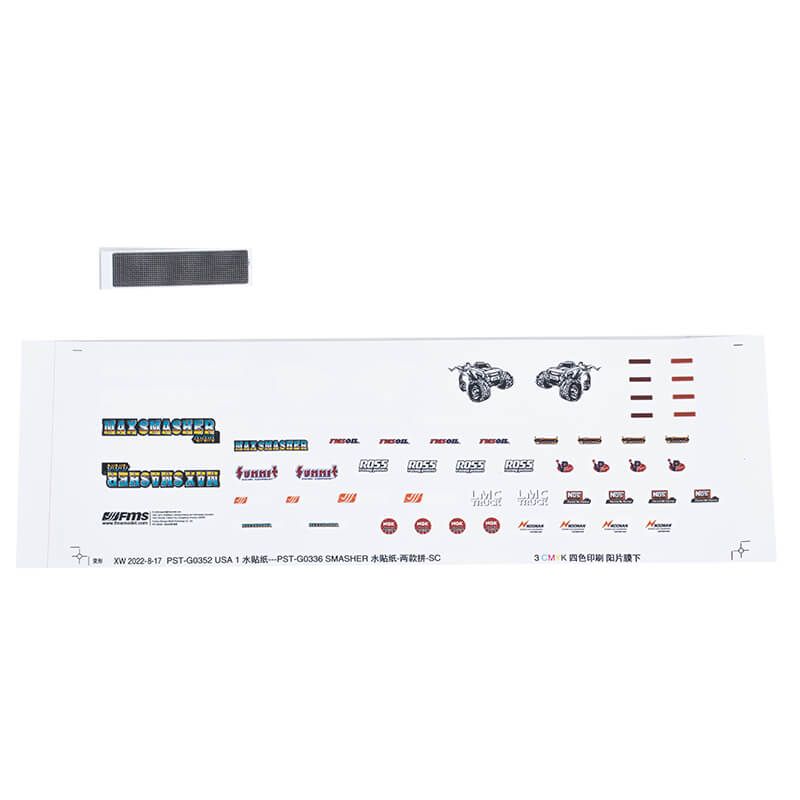 FMS 1:24 Smasher 12402Bu Decal Sheet (FMS-C3052)