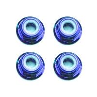 Fastrax M3 Blue Flanged Locknuts 4Pcs (FTM3BF)