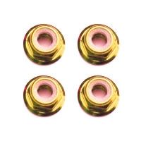 Fastrax M3 Gold Flanged Locknuts 4Pcs (FTM3GF)
