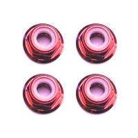 Fastrax M3 Red Flanged Locknuts 4Pcs (FTM3RF)