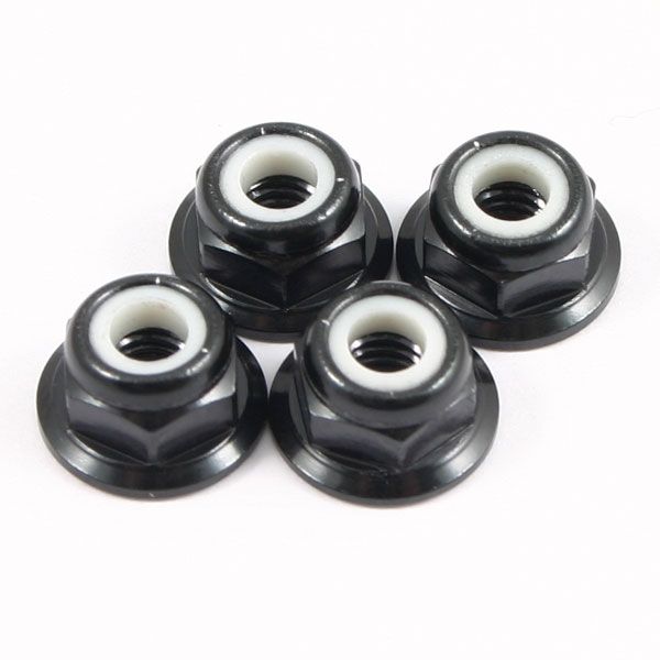 Fastrax M4 Black Flanged Locknuts (FTM4BKF)