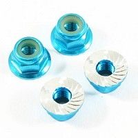 Fastrax M4 Blue Serrated Locknuts 4pcs (FTM4BS)