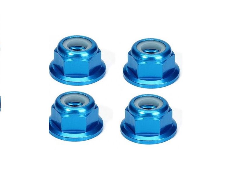 Fastrax M5 Blue Flanged Locknuts 4pcs (FTM5BF)
