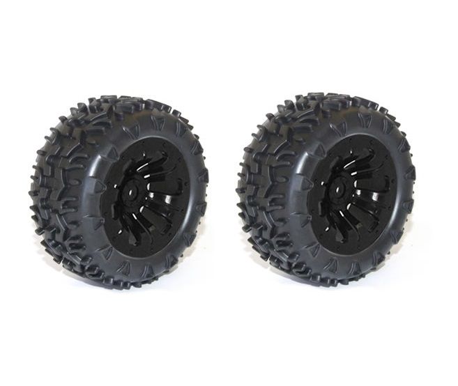 FTX Carnage Mounted Wheel/Tyre Complete Pair - Black (FTX6310B)