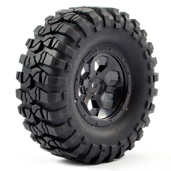 FTX Outback Pre-Mounted 6Hex/Tyre (2) - Black (FTX8170B)