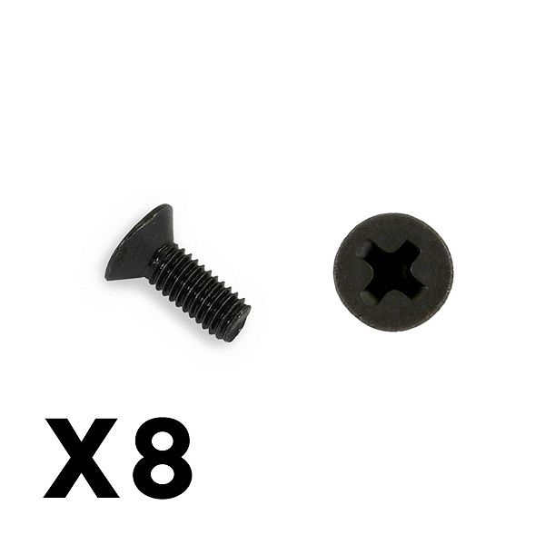FTX Outback Countersunk Screw  M3*8 (8) (FTX8224)