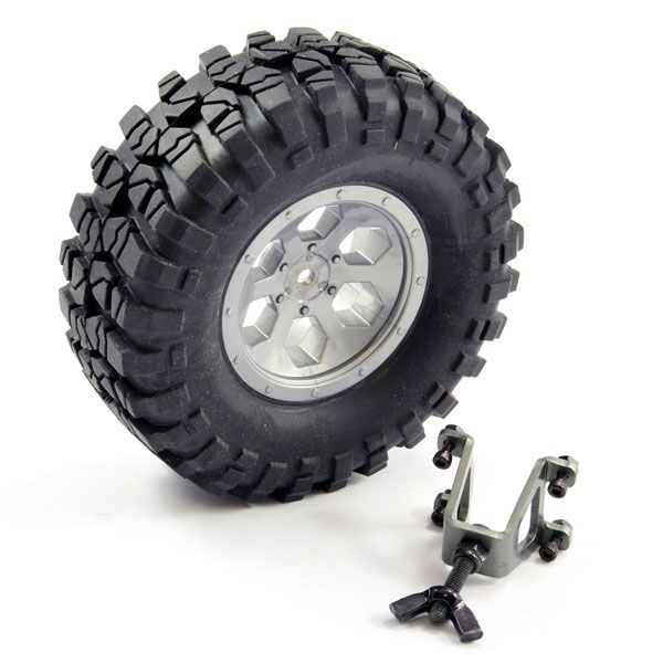 FTX Outback Spare Tyre Mount &amp; Tyre/Wheel (Grey) (FTX8249)