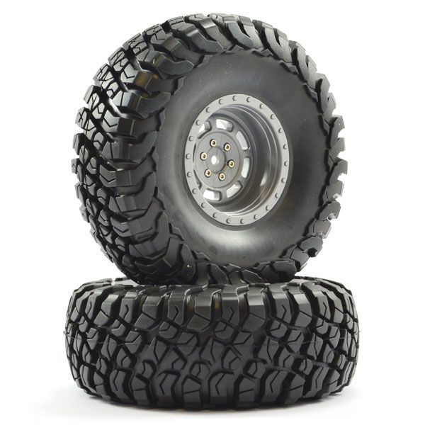 FTX Mauler 2.2&quot; All Terrain Tyres Pre-Glued On Grey Wheels (FTX8766G)
