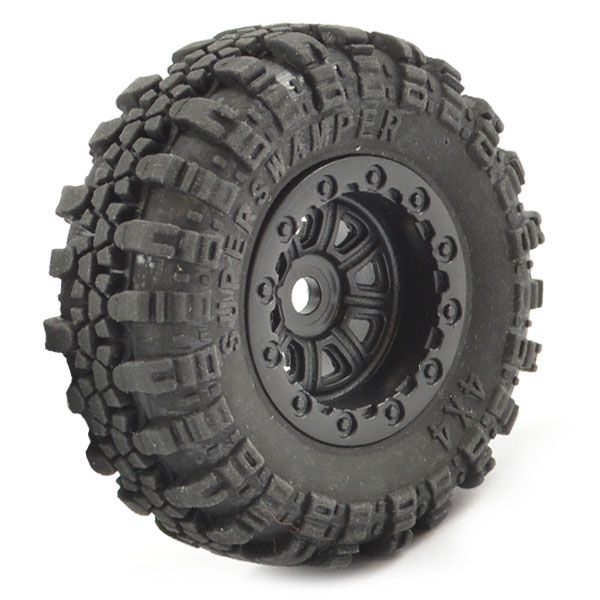 FTX Outback Mini Swamper Tire &amp; Wheel Set - Black (4pcs) (FTX8859BK)