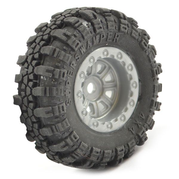 FTX Outback Mini Swamper Tire &amp; Wheel Set - Grey (4pcs) (FTX8859G)