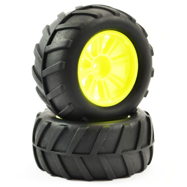 FTX Comet Monster Rear Mounted Tyre &amp; Wheel Yellow (FTX9071Y)
