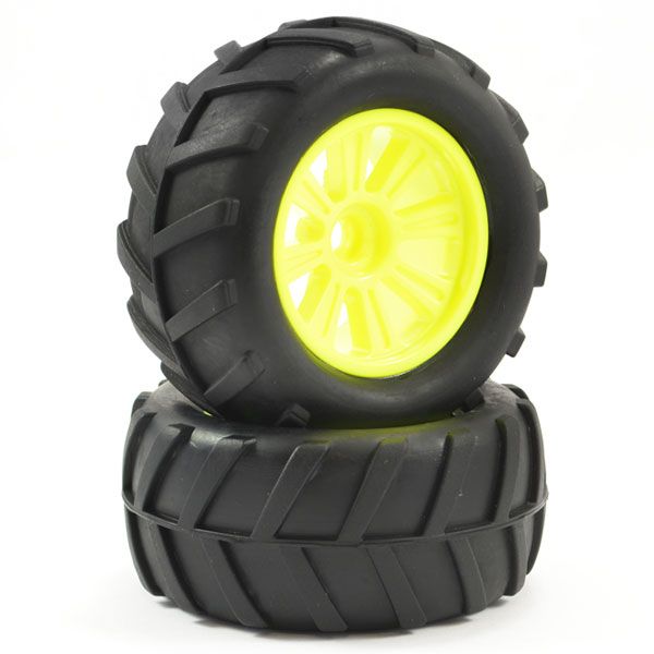 FTX Comet Monster Front Mounted Tyre &amp; Wheel Yellow (FTX9072Y)