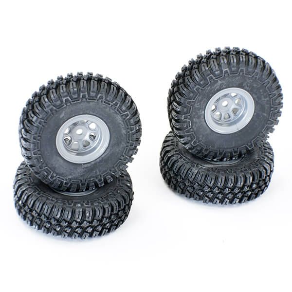 FTX Outback Mini X 2.0 Finder Mounted Tyres/Grey Wheels (FTX9374GY)