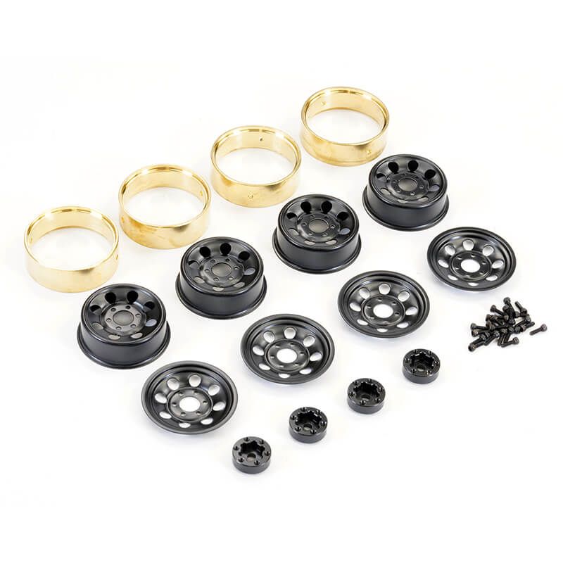 FTX Outback Mini X/XP Steelie W/Brass Inner Bead 1.2&quot; Wheels (FTX9449BK)