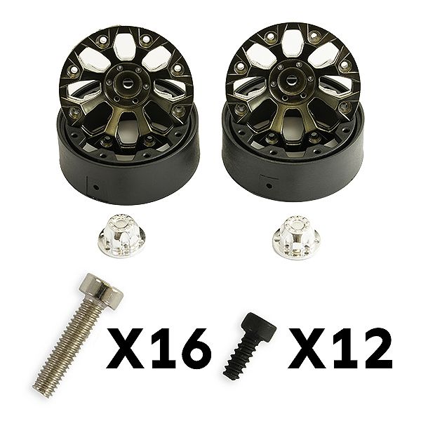 FTX Texan 1:10 8-Spoke Black Beadlock Wheel (Pr) (FTX9875BK)