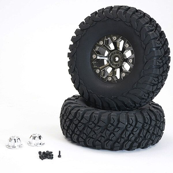 FTX Texan 1:10 Mounted Tyres O N 8-Spoke Beadlock Wheels (Pr) (FTX9878BK)