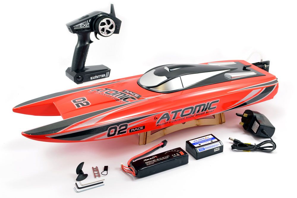 Volantex Racent Atomic 70cm B/Less Raceboat Combo RTR Red (UK Plug) (V792-4RC)