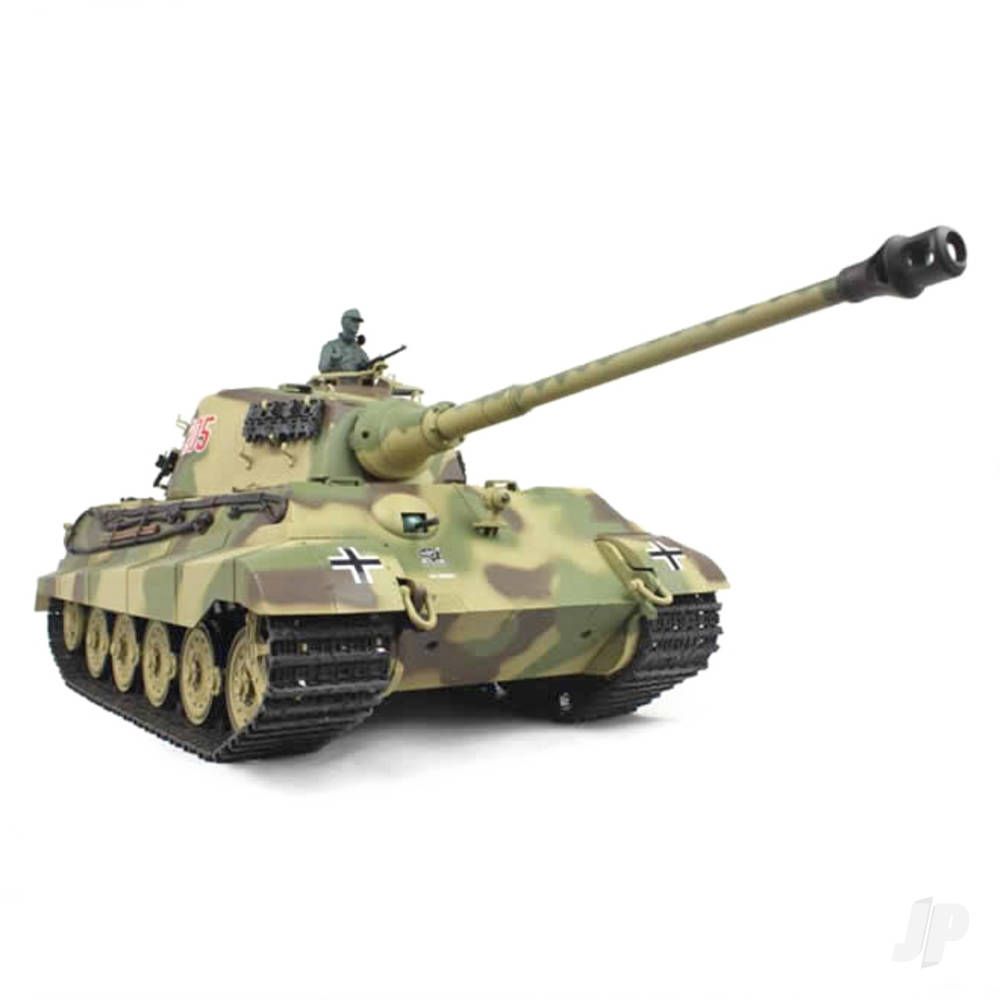 Henglong 1:16 German King Tiger Henschel with Infrared Battle System (2.4GHz + Shooter + Smoke + Sound + Metal Gearbox + Metal Tracks + Sprocket + Idler) (HLG3888A-1UA)