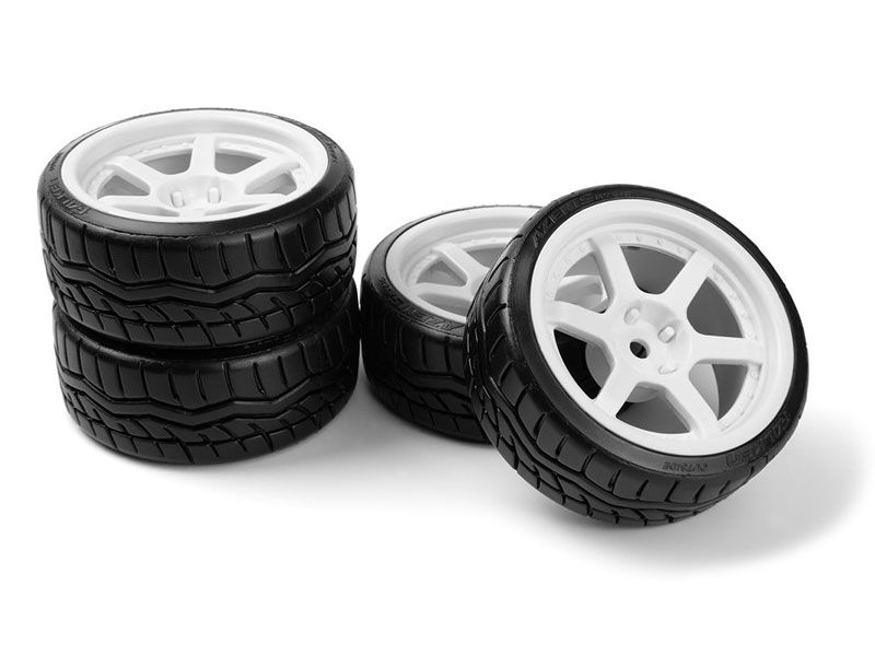 HPI Racing Falken Azenis Drft Tire/HRE C106 Wheel White 4pcs (HP160248)