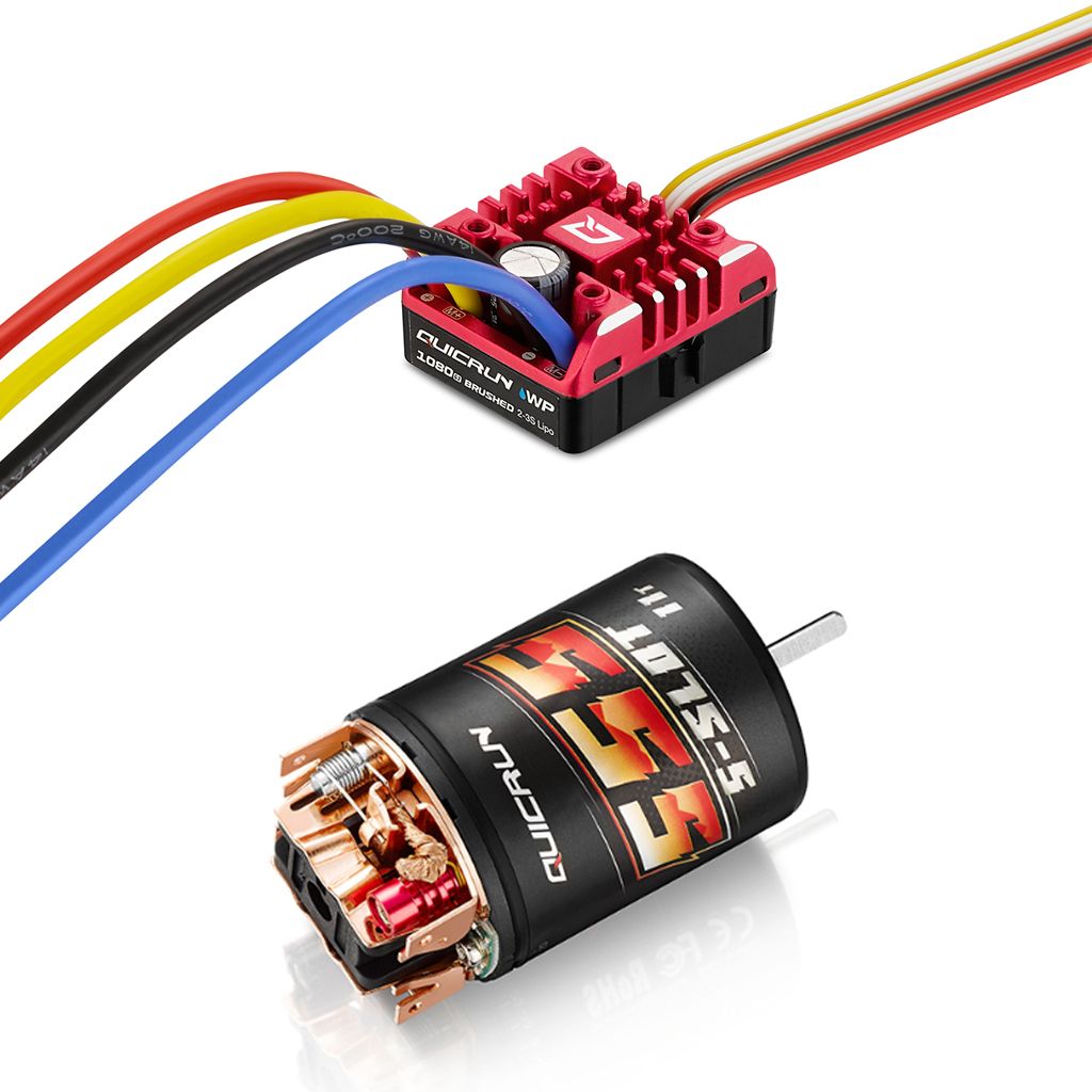 Hobbywing QUICRUN COMBO -WP-1080 G2 &amp; 555-13T Brushed Motor  (HW38020352)