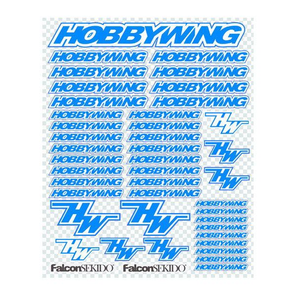 Hobbywing Blue/White Decal Sheet (HWD0001BW)