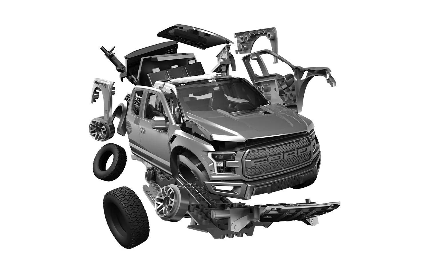 Airfix QUICKBUILD Ford F-150 Raptor - Grey (J6053)