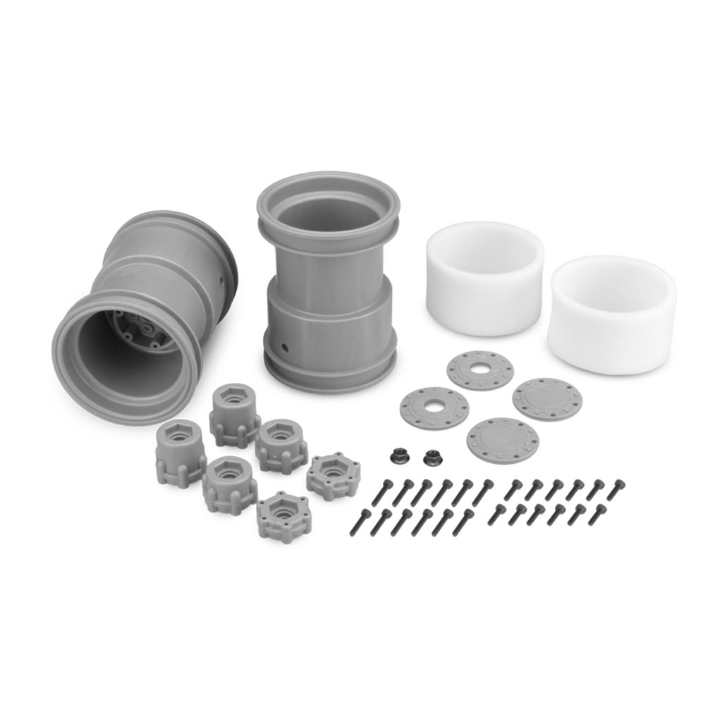 JConcepts Tribute-2.6x3.6&quot; Monster Truck Wheel Silver-2pc (JC3377S)