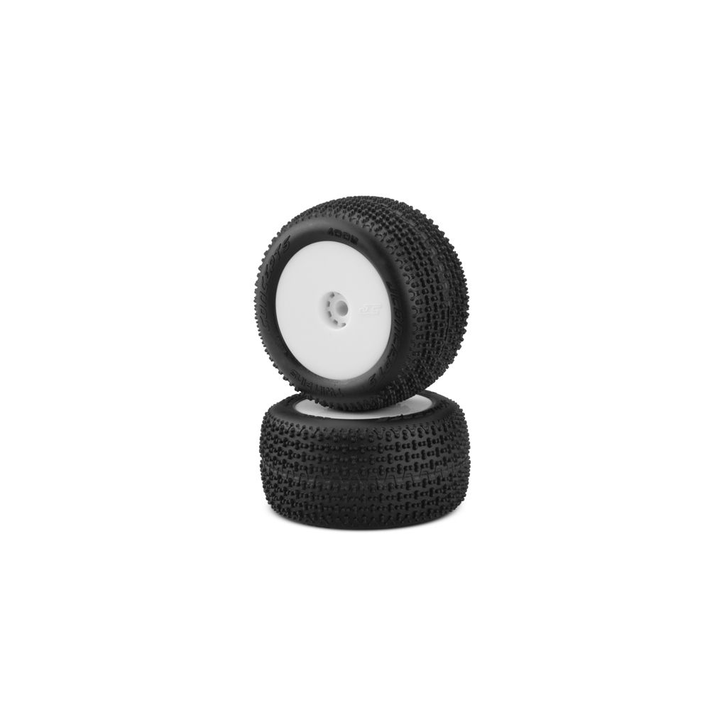 jConcepts Twin Pin - Pink Compound- Pre-mounted, White wheel (JC4005-101021)