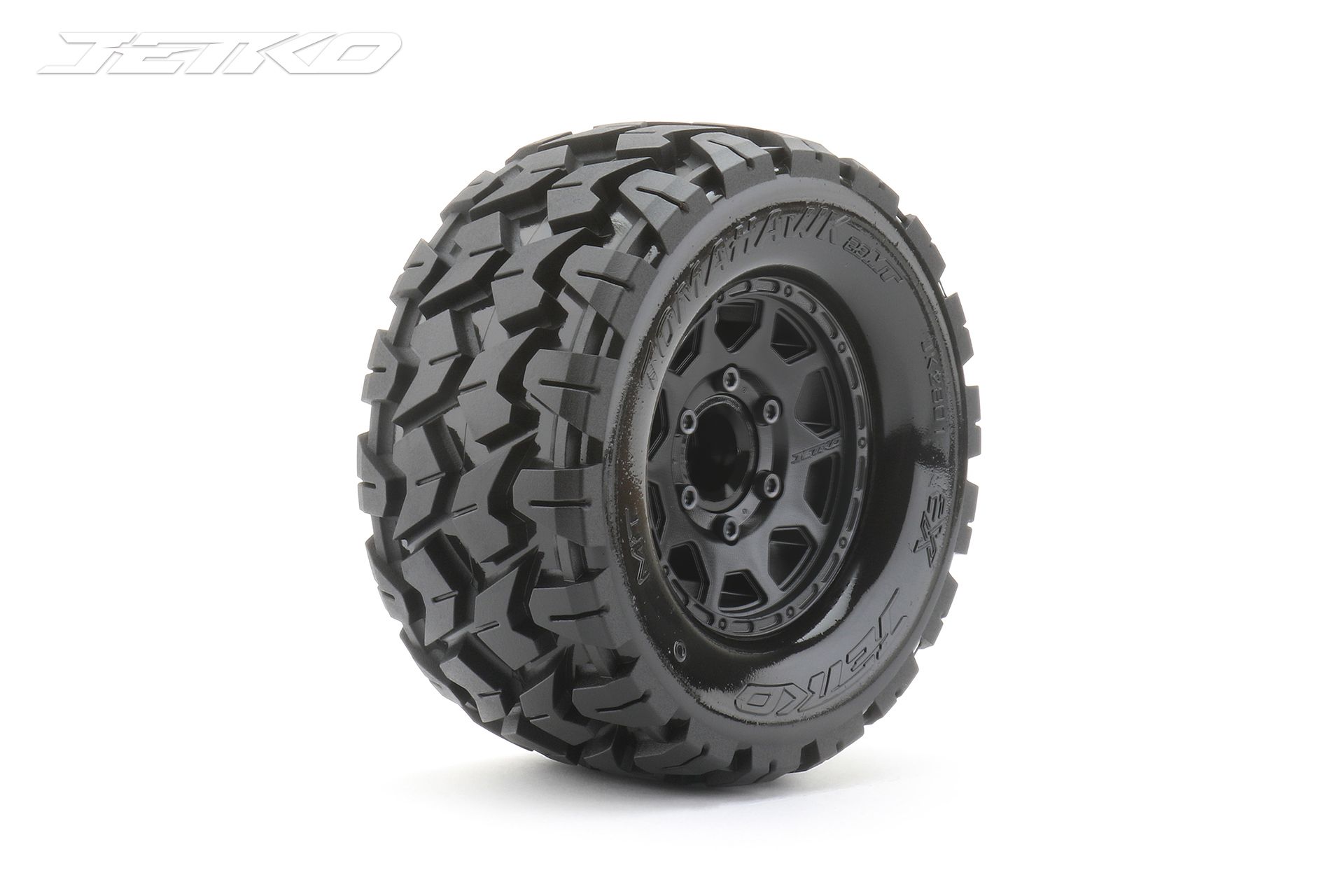 Jetko EX Tyre MT Tomahawk Black Wheel 2.8 Hex 12,14,17mm (2) (JK2801CB)