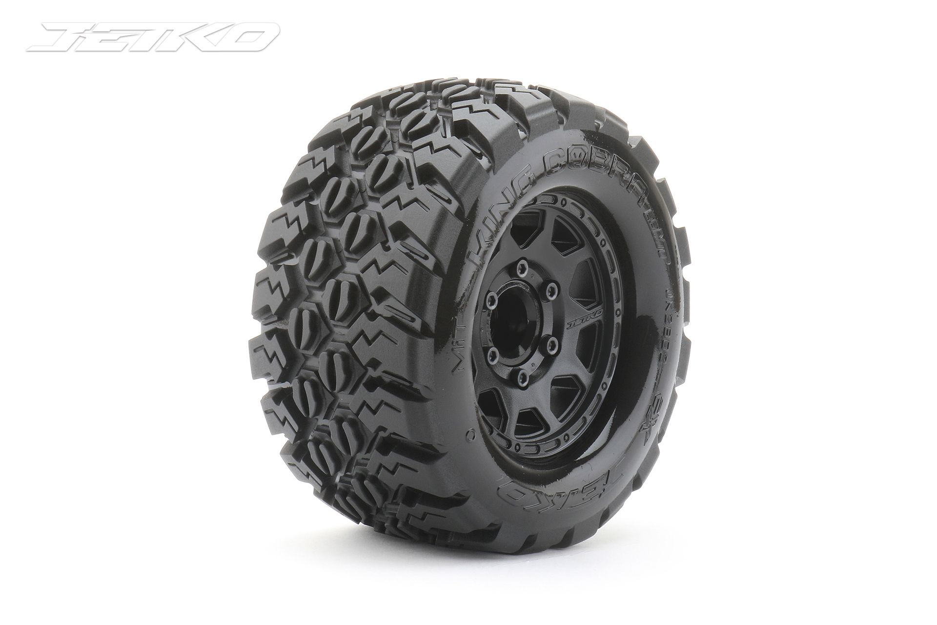 Jetko EX Tyre MT King Cobra Black Wheel 2.8 Hex 12-14-17mm (2)&quot; (JK2802CB)