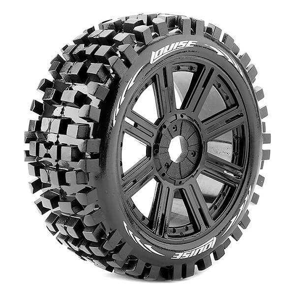 Louise RC B-Ulldoze 1:8 Fr/R R Soft Hex 17mm Spoke Black (L-T324SB)