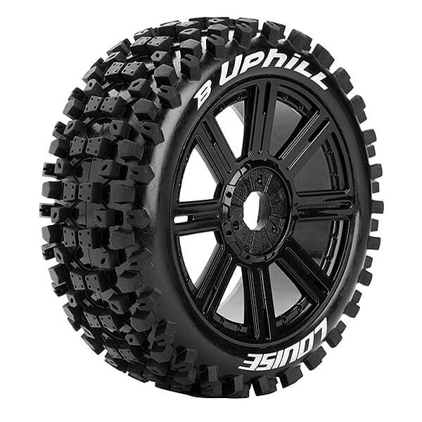 Louise RC B-Uphill 1:8 Fr/Rr Soft Hex 17mm Spoke Black (L-T3271SB)