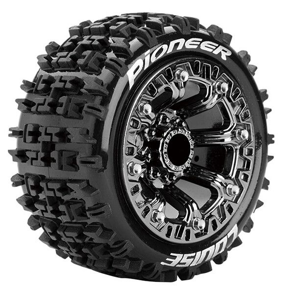 Louise RC ST-Pioneer 1:16 Soft Spoke Black Chrome Trx 1:16 (L-T3278SBC)