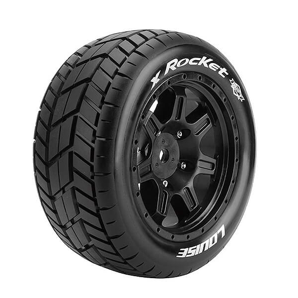 Louise RC X-Rocket Black Mounted X-Maxx Hex 24mm (L-T3295B)