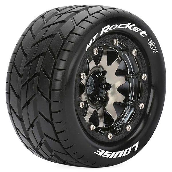 Louise RC MT-Rocket 1:10 Soft Bead-Lock/0 Offset Hex 12mm Black Chrome (L-T3307SBC)