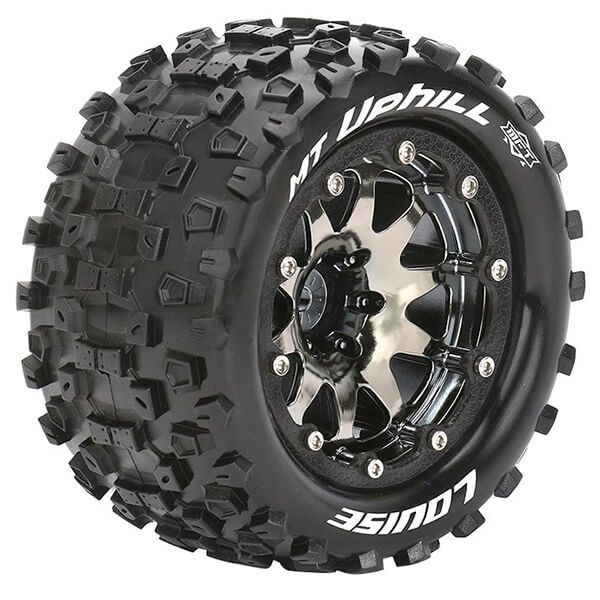 Louise RC MT-Uphill 1:10 Soft Bead-Lock/0 Offset Hex 12mm Black Chrome (L-T3309SBC)