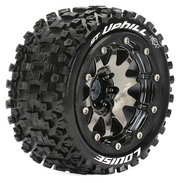 Louise RC ST-Uphill 1:10 Soft Bead-Lock/1/2 Offset Hex 12mm Black Chrome (L-T3313SBCH)