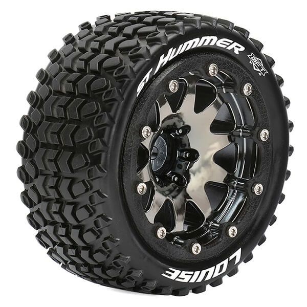 Louise RC ST-Hummer 1:10 Soft Bead-Lock 0 Offset Hex 12mm Black Chrome (L-T3314SBC)